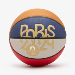 Ballon De Basketball Taille 7 - BT500 T7 Bleu Blanc Rouge PARIS 2024