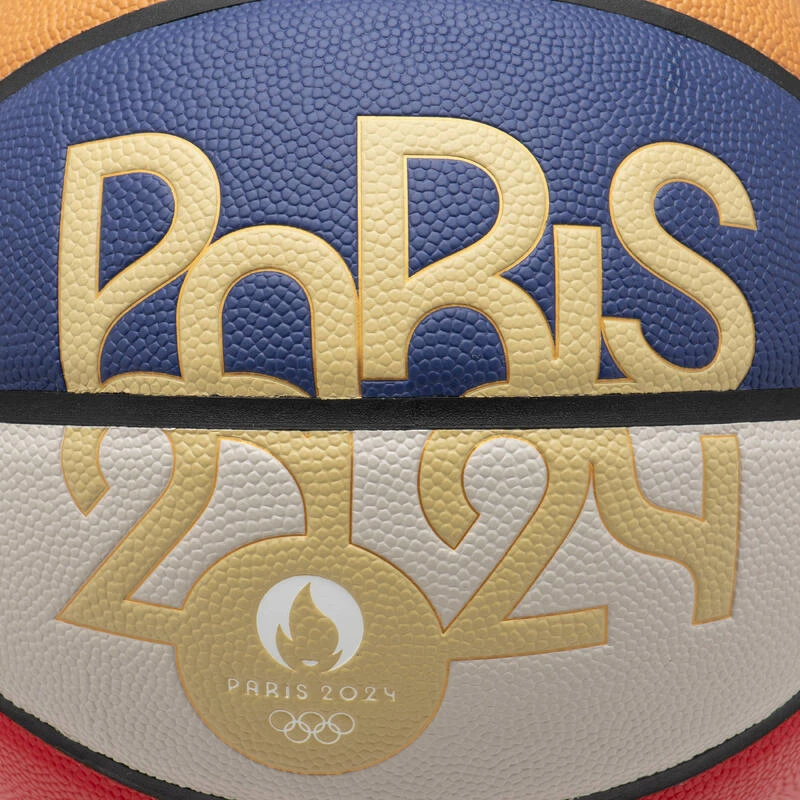 Ballon De Basketball Taille 7 - BT500 T7 Bleu Blanc Rouge PARIS 2024 4 Ballon De Basketball Taille 7 - BT500 T7 Bleu Blanc Rouge PARIS 2024 – Image 4
