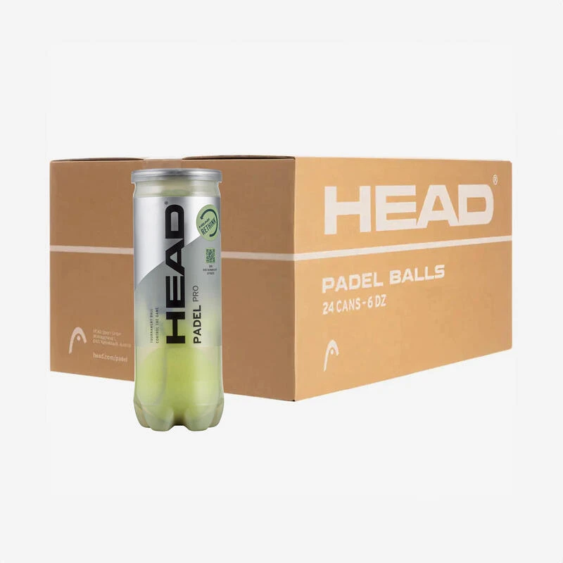 Carton 24 Tubes De 3 Balles De Padel Pressurisées- Head Padel Pro 1 Carton 24 Tubes De 3 Balles De Padel Pressurisées- Head Padel Pro