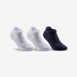Artengo Chaussettes Coton Basses Enfant - RS 500 Noir Noir Gris Lot De 3