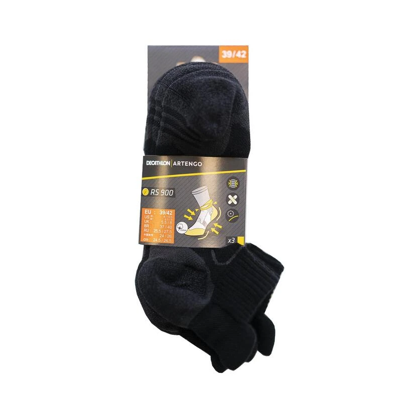 CHAUSSETTES DE SPORT BASSES ARTENGO RS 900 NOIR GRIS LOT DE 3 4 CHAUSSETTES DE SPORT BASSES ARTENGO RS 900 NOIR GRIS LOT DE 3 – Image 4