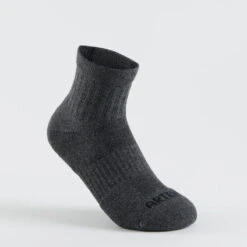 CHAUSSETTES DE SPORT ENFANT MI-HAUTES ARTENGO RS 500 NOIR GRIS LOT DE 3 -Balle Jeux Vêtements Magasin chaussettes de sport enfant mi hautes artengo rs 500 noir gris lot de 3 2
