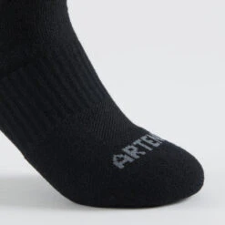 CHAUSSETTES DE SPORT ENFANT MI-HAUTES ARTENGO RS 500 NOIR GRIS LOT DE 3 -Balle Jeux Vêtements Magasin chaussettes de sport enfant mi hautes artengo rs 500 noir gris lot de 3 7