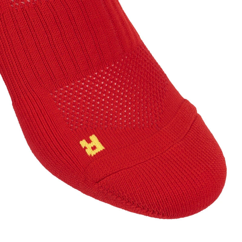 Chaussettes Hautes De Rugby Homme/Femme - R500 Rouge Jaune 4 Chaussettes Hautes De Rugby Homme/Femme - R500 Rouge Jaune – Image 4