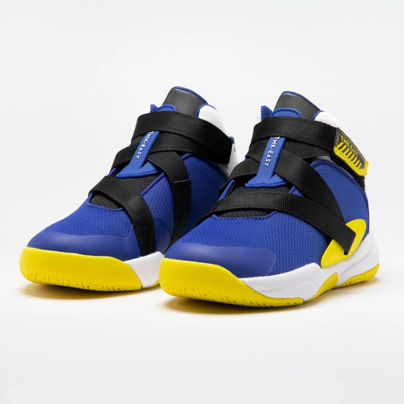 CHAUSSURES DE BASKETBALL ENFANT - EASY X BLEU JAUNE 2 CHAUSSURES DE BASKETBALL ENFANT - EASY X BLEU JAUNE – Image 2