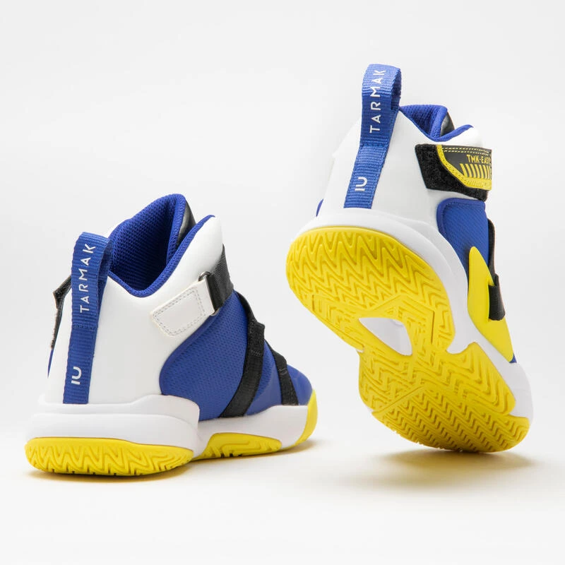 CHAUSSURES DE BASKETBALL ENFANT - EASY X BLEU JAUNE 3 CHAUSSURES DE BASKETBALL ENFANT - EASY X BLEU JAUNE – Image 3
