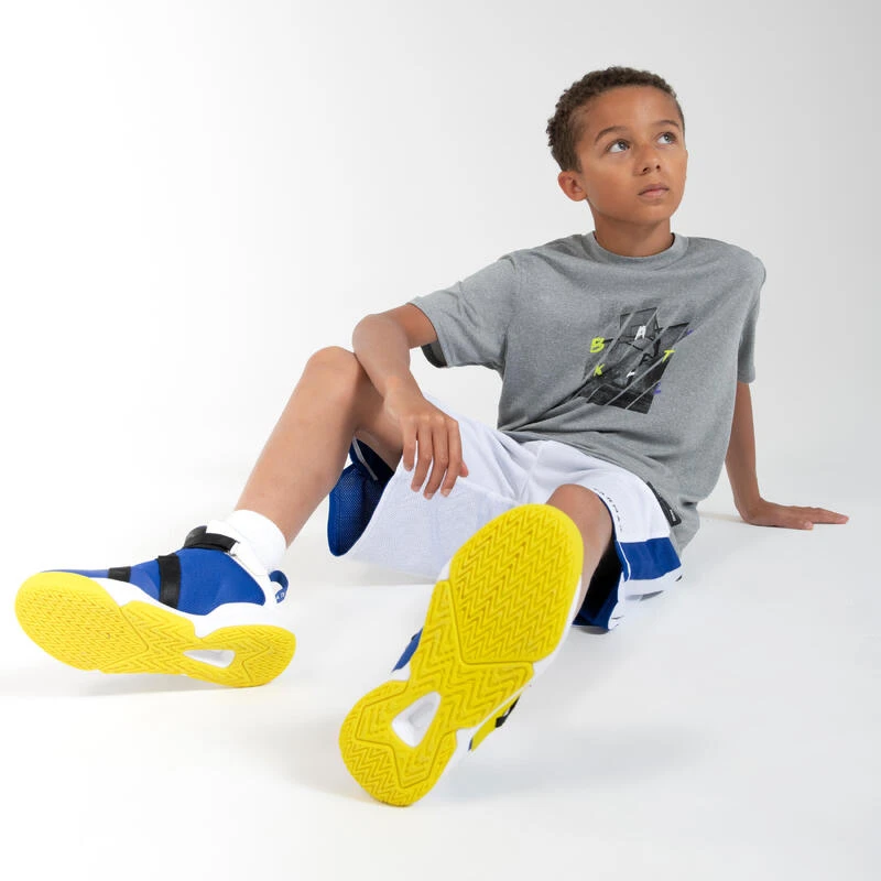 CHAUSSURES DE BASKETBALL ENFANT - EASY X BLEU JAUNE 7 CHAUSSURES DE BASKETBALL ENFANT - EASY X BLEU JAUNE – Image 7