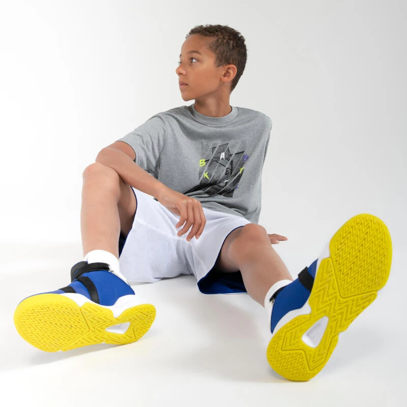 CHAUSSURES DE BASKETBALL ENFANT - EASY X BLEU JAUNE 8 CHAUSSURES DE BASKETBALL ENFANT - EASY X BLEU JAUNE – Image 8