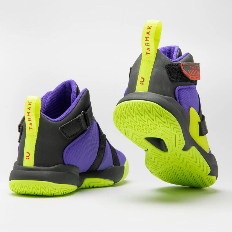 CHAUSSURES DE BASKETBALL ENFANT - EASY X VIOLET JAUNE 3 CHAUSSURES DE BASKETBALL ENFANT - EASY X VIOLET JAUNE – Image 3