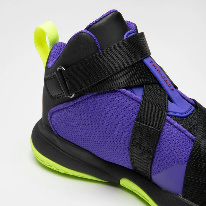 CHAUSSURES DE BASKETBALL ENFANT - EASY X VIOLET JAUNE 4 CHAUSSURES DE BASKETBALL ENFANT - EASY X VIOLET JAUNE – Image 4
