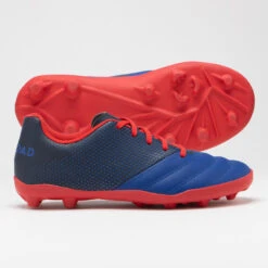 Chaussures De Rugby Moulées Terrain Sec Enfant - SKILL 100 FG Bleu Rouge -Balle Jeux Vêtements Magasin chaussures de rugby moulees terrain sec enfant skill 100 fg bleu rouge 2