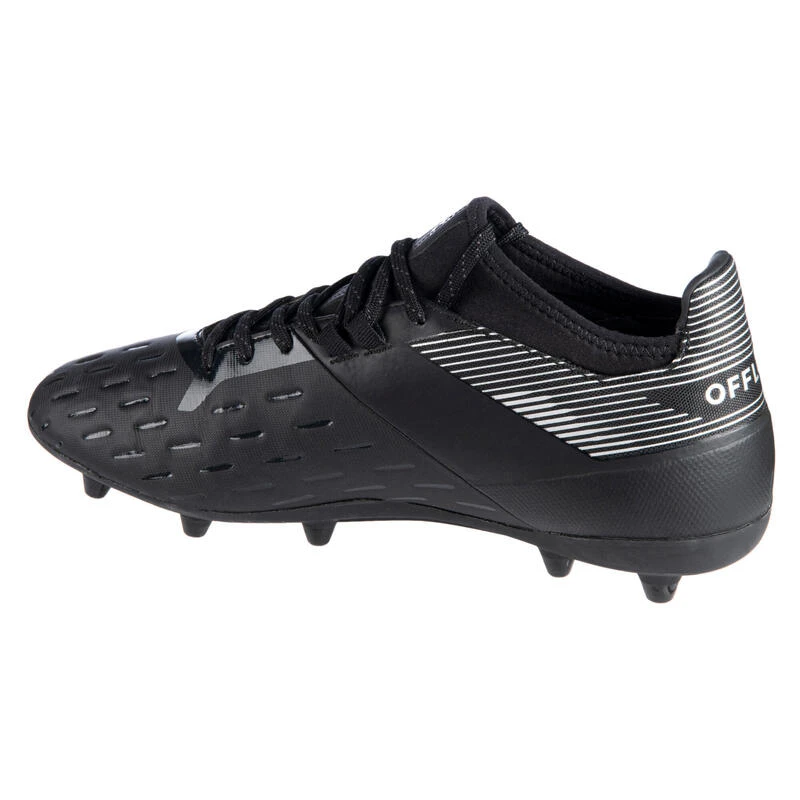 Chaussures De Rugby Moulées Terrain Sec Homme - RUGBY ADVANCE 500 FG Noir Gris 2 Chaussures De Rugby Moulées Terrain Sec Homme - RUGBY ADVANCE 500 FG Noir Gris – Image 2
