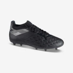 Chaussures De Rugby Moulées Terrain Sec Homme - RUGBY ADVANCE 500 FG Noir Gris