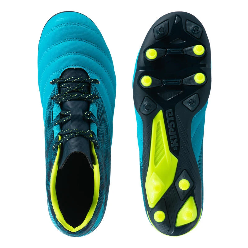 CHAUSSURES DE RUGBY MOULÉES TERRAIN SEC R500 ENFANT Bleu 3 CHAUSSURES DE RUGBY MOULÉES TERRAIN SEC R500 ENFANT Bleu – Image 3