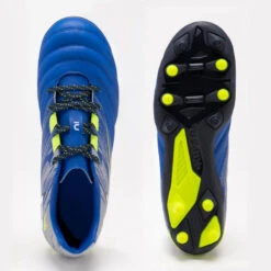 CHAUSSURES DE RUGBY MOULÉES TERRAIN SEC R500 ENFANT Bleu Indigo -Balle Jeux Vêtements Magasin chaussures de rugby moulees terrain sec r500 enfant bleu indigo 6