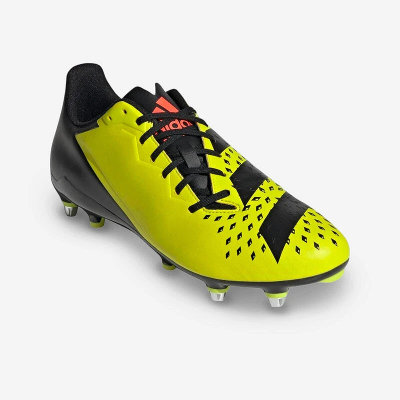 ADIDAS Chaussures De Rugby Vissées Hybride Terrain Gras Adulte - MALICE SG Jaune Noir 1 ADIDAS Chaussures De Rugby Vissées Hybride Terrain Gras Adulte - MALICE SG Jaune Noir