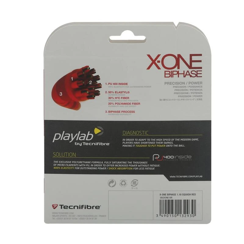 TECNIFIBRE CORDAGE DE SQUASH X-ONE BIPHASE 1,18 Mm ROUGE 2 TECNIFIBRE CORDAGE DE SQUASH X-ONE BIPHASE 1,18 Mm ROUGE – Image 2