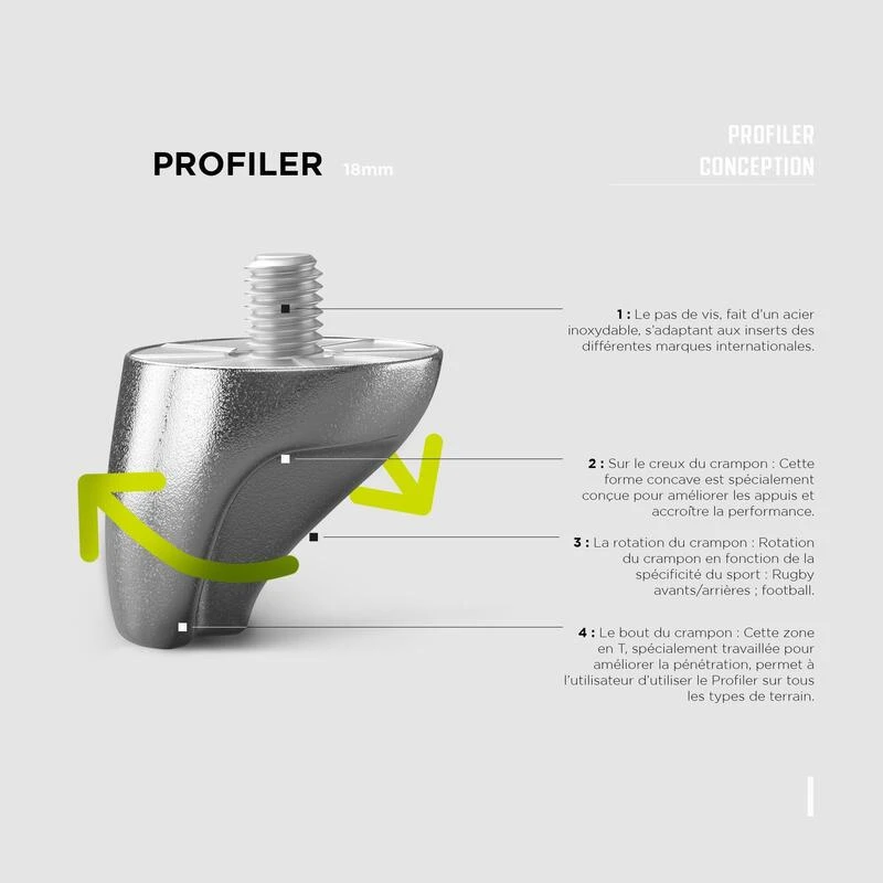 Crampons à Visser De Rugby Aluminium Adulte - SMARTPOWER 11-13mm ADIDAS 2 Crampons à Visser De Rugby Aluminium Adulte - SMARTPOWER 11-13mm ADIDAS – Image 2