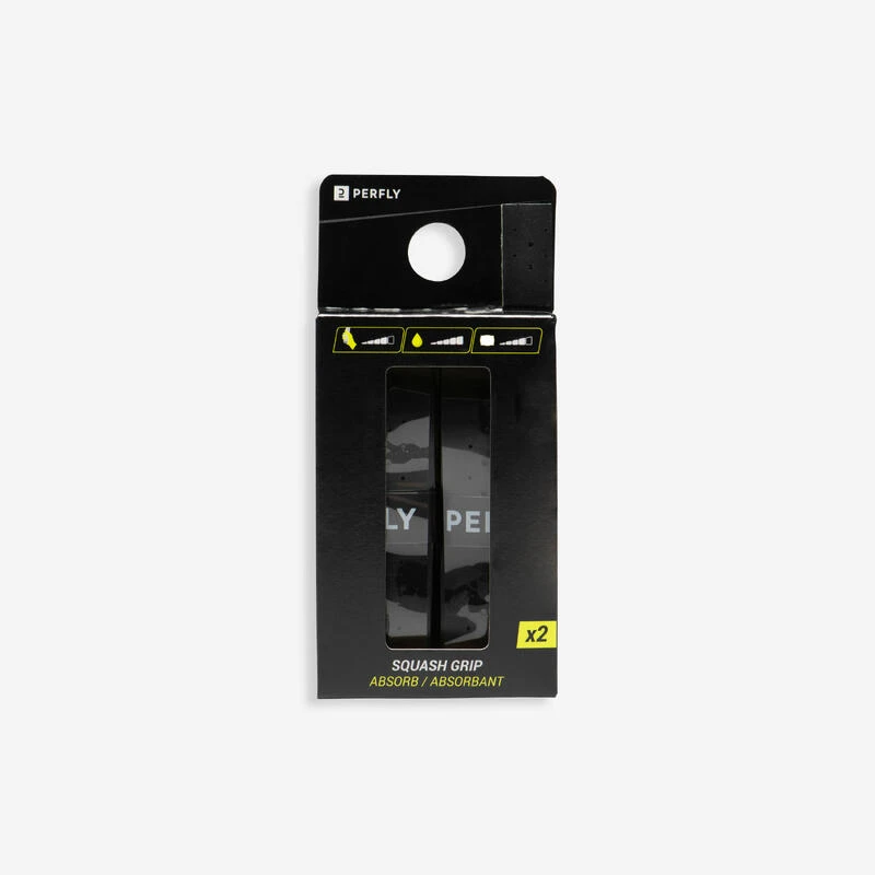 GRIP DE SQUASH ABSORB X2 Noir 1 GRIP DE SQUASH ABSORB X2 Noir