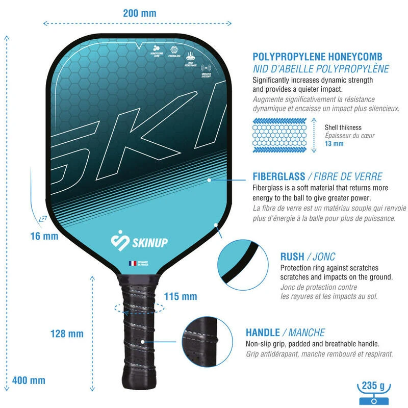 Lot 4 Raquettes Pickleball Smart & Fun, 2 Balles Et Filet 3 Lot 4 Raquettes Pickleball Smart & Fun, 2 Balles Et Filet – Image 3