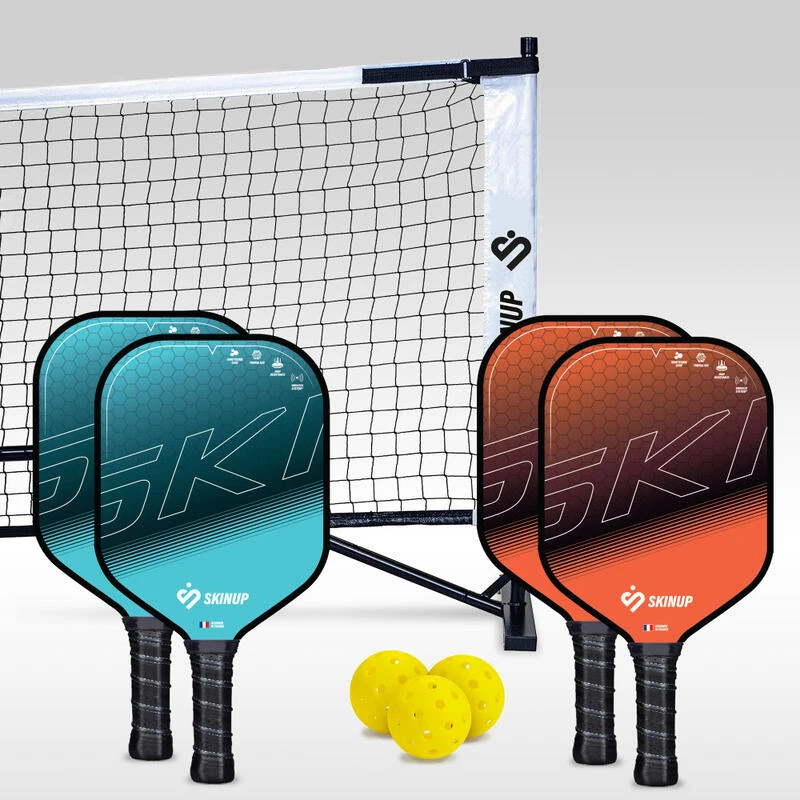 Lot 4 Raquettes Pickleball Smart & Fun, 2 Balles Et Filet 1 Lot 4 Raquettes Pickleball Smart & Fun, 2 Balles Et Filet
