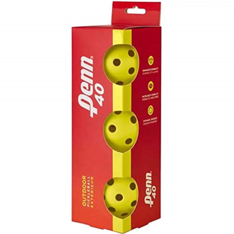 Lot De 3 Balles De Pickleball Head Penn 40 Outdoor 1 Lot De 3 Balles De Pickleball Head Penn 40 Outdoor