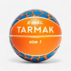 Mini Ballon De Basketball En Mousse Taille 1 Enfant - K100 Orange Bleu