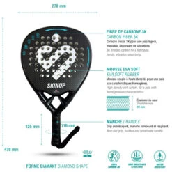 Raquette De Padel 3K CARBON -Balle Jeux Vêtements Magasin raquette de padel 3k carbon 3