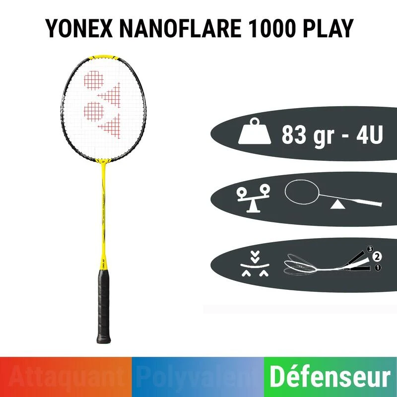 Raquette Yonex Nanoflare 1000 Play Jaune 2 Raquette Yonex Nanoflare 1000 Play Jaune – Image 2