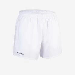 SHORT CLUB RUGBY SANS POCHE R100 Adulte Blanc