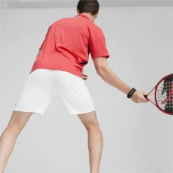 Short De Padel Individual PUMA White Active Red -Balle Jeux Vêtements Magasin short de padel individual puma white active red 2