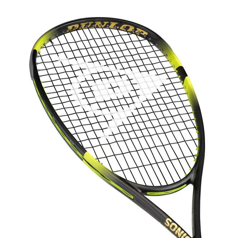 Dunlop Sonic Core Ultimate 132 (2022) Adulte Raquette De Squash - Noir/Jaune/Or 3 Dunlop Sonic Core Ultimate 132 (2022) Adulte Raquette De Squash - Noir/Jaune/Or – Image 3