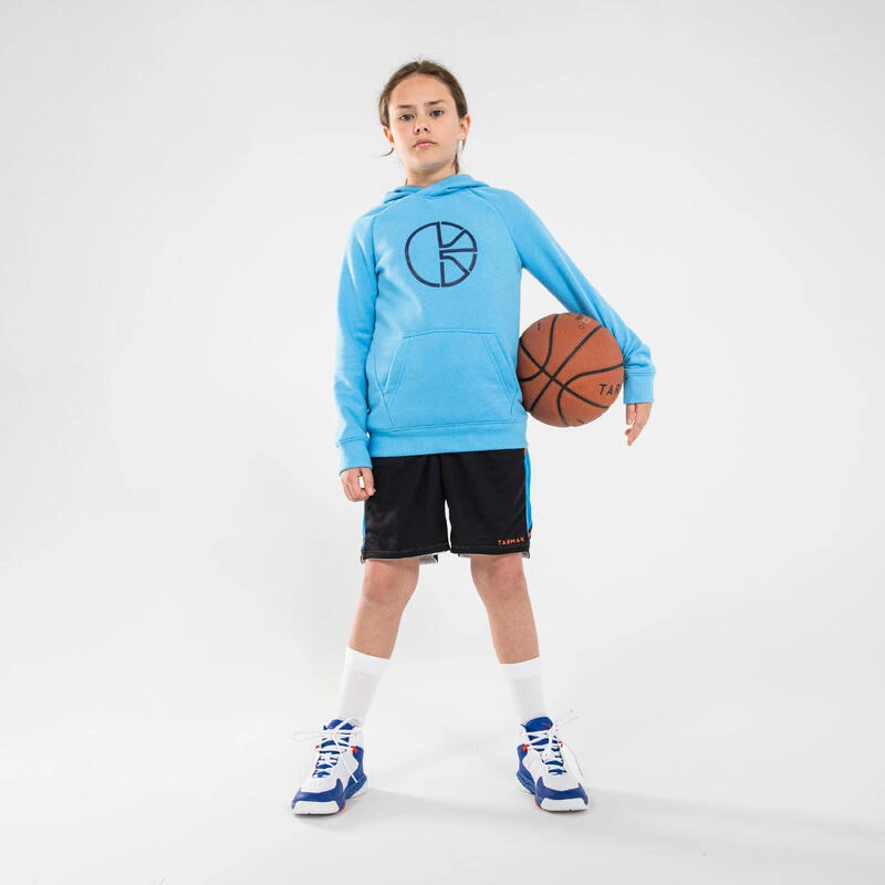 SWEAT DE BASKETBALL A CAPUCHE ENFANT - H100 BLEU CLAIR 8 SWEAT DE BASKETBALL A CAPUCHE ENFANT - H100 BLEU CLAIR – Image 8