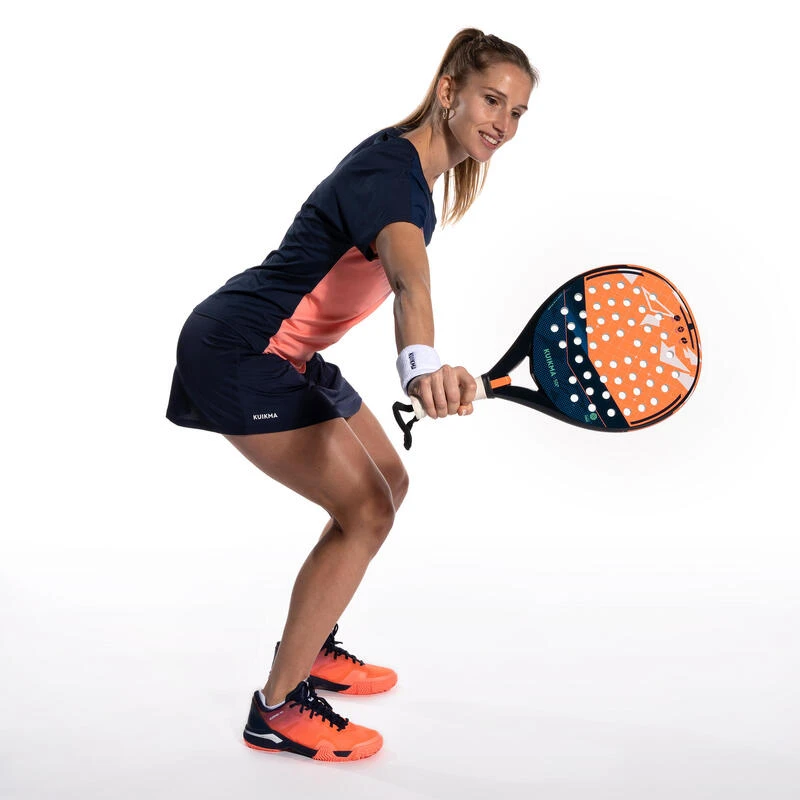 T-shirt De Padel Manches Courtes Respirant Femme- 500 Bleu Coral 6 T-shirt De Padel Manches Courtes Respirant Femme- 500 Bleu Coral – Image 6