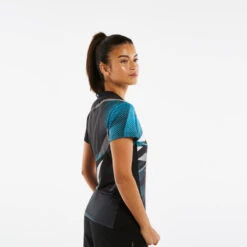 T-shirt De Tennis De Table TTP560 Femme Noir Bleu -Balle Jeux Vêtements Magasin t shirt de tennis de table ttp560 femme noir bleu 4