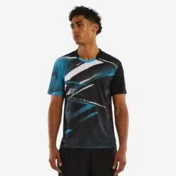 T-shirt De Tennis De Table TTP560 Homme Noir Bleu