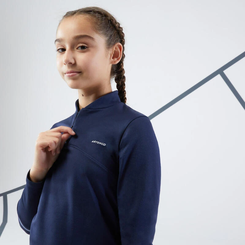 Artengo T- Shirt De Tennis Manches Longues Fille - TTS TH 500 Bleu Marine 3 Artengo T- Shirt De Tennis Manches Longues Fille - TTS TH 500 Bleu Marine – Image 3