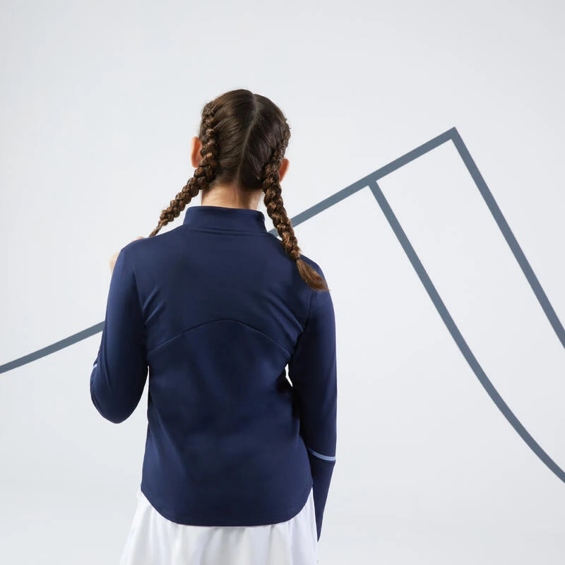 Artengo T- Shirt De Tennis Manches Longues Fille - TTS TH 500 Bleu Marine 4 Artengo T- Shirt De Tennis Manches Longues Fille - TTS TH 500 Bleu Marine – Image 4