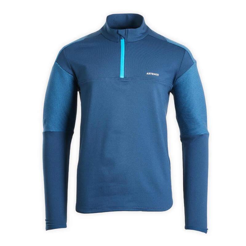 Artengo T-shirt De Tennis Manches Longues Thermic Garçon 1/2 Zip Turquoise 7 Artengo T-shirt De Tennis Manches Longues Thermic Garçon 1/2 Zip Turquoise – Image 7