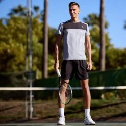 T-shirt De Tennis/Padel Performance Homme Grise/Noire 5 T-shirt De Tennis/Padel Performance Homme Grise/Noire -Balle Jeux Vêtements Magasin t shirt de tennispadel performance homme grisenoire 2