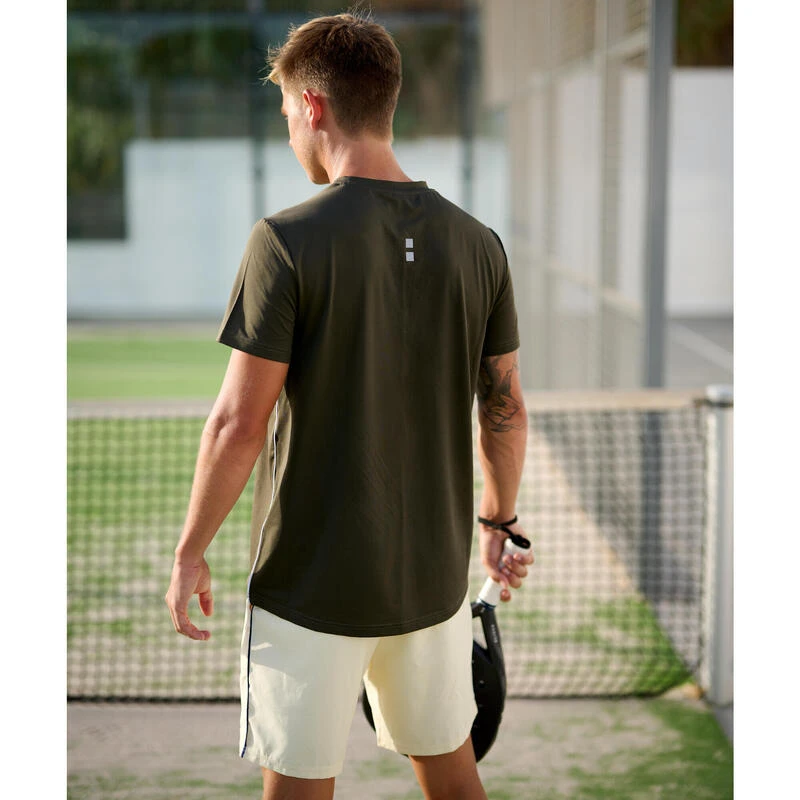 T-shirt De Tennis/Padel Performance Homme Olive 2 T-shirt De Tennis/Padel Performance Homme Olive – Image 2