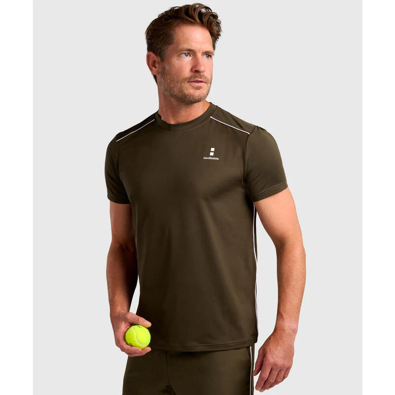 T-shirt De Tennis/Padel Performance Homme Olive 1 T-shirt De Tennis/Padel Performance Homme Olive