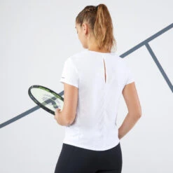 Artengo T-Shirt Tennis Col Rond Dry Femme - Essentiel 100 Blanc 7 Artengo T-Shirt Tennis Col Rond Dry Femme - Essentiel 100 Blanc -Balle Jeux Vêtements Magasin t shirt tennis col rond dry femme essentiel 100 blanc 3