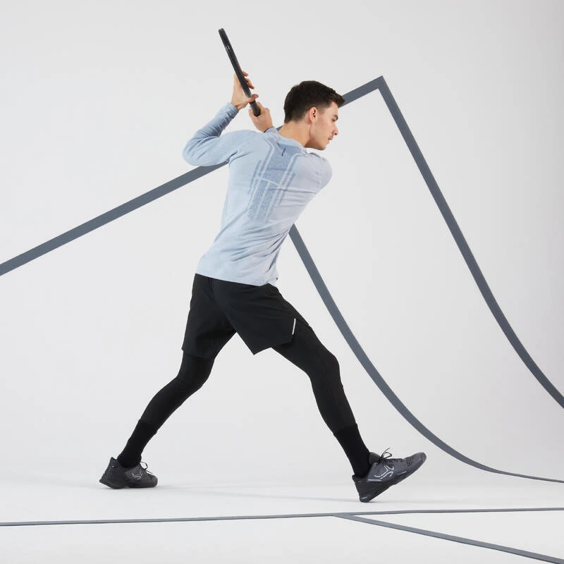 Artengo T-shirt Tennis Manches Longues Homme - Thermic Gris Clair 6 Artengo T-shirt Tennis Manches Longues Homme - Thermic Gris Clair – Image 6