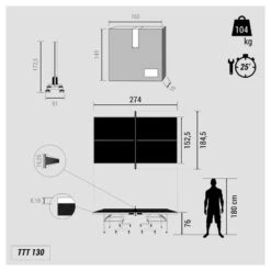TABLE DE TENNIS DE TABLE CLUB TTT130 -Balle Jeux Vêtements Magasin table de tennis de table club ttt130 2