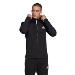 VESTE ZIPPÉE A CAPUCHE ADIDAS NOIR -Balle Jeux Vêtements Magasin veste zippee a capuche adidas noir 3