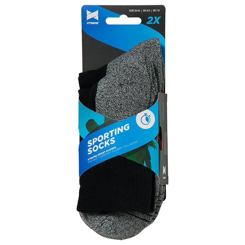 Xtreme - Chaussettes De Sport Mi-hautes - Unisexe - Paquet De 4 - Noir - 5 Xtreme - Chaussettes De Sport Mi-hautes - Unisexe - Paquet De 4 - Noir - – Image 5